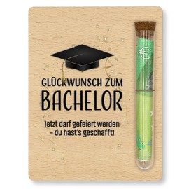 ZUKLA Packaging for Money Gifts Bachelor Gift 2025-13 x 10 cm - with Test Tube - Money Gift Packaging Made of Wood - Gifts for Bachelor's Degree