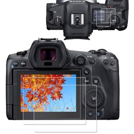 ZLMC EOS R5 Top + Screen Protector, glass screen protector for Canon R5 full-frame mirrorless camera (2 + 2 packs),0.3mm 9H hardness,scratch and bubble resistant R5 tempered glass screen protector