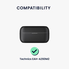 kwmobile Silicone Cover Compatible with Technics EAH-AZ60M2 - Case Cover Stick-On Skin with Clip - Dark Green