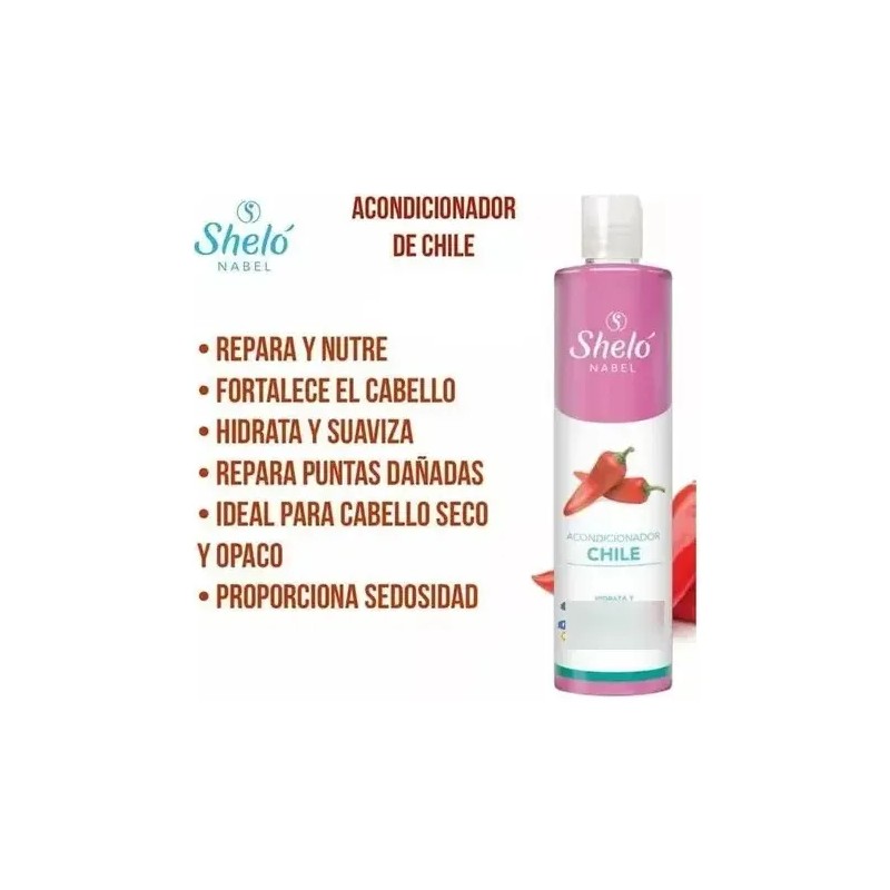 2 Shampoo Jitomate 530ml Acondicionador Chile Shelo Nabel