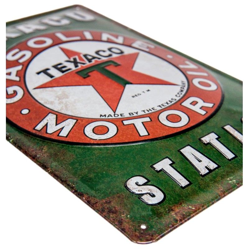 Retro petrol stations metal sign with embossing, suitable for Texaco