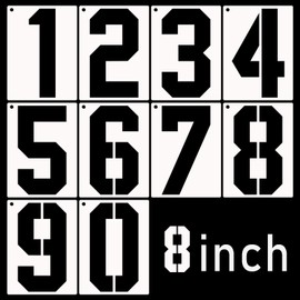 DXCYZ 8 Inch Large Number Stencils Kit 0-9 Address Number Stencil, 10PCS Reusable Plastic Painting Number Templates for Mailbox Signs, Door, Cars, Trucks, Home, Window