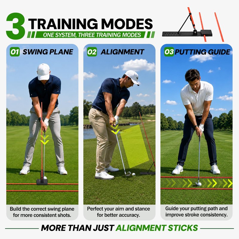 HRUIYL Golf Alignment Sticks Holder – Golf Swing Plane Trainer