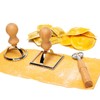 bambuswald© Plastic-Free Ravioli Cookie Cutters (3 Pieces) with Bamboo Handle