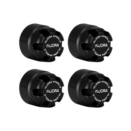 INJORA M2.5 Wheel Lock Nuts with Aluminum Cap for 1/18 RC Crawlers Upgrade(Black)