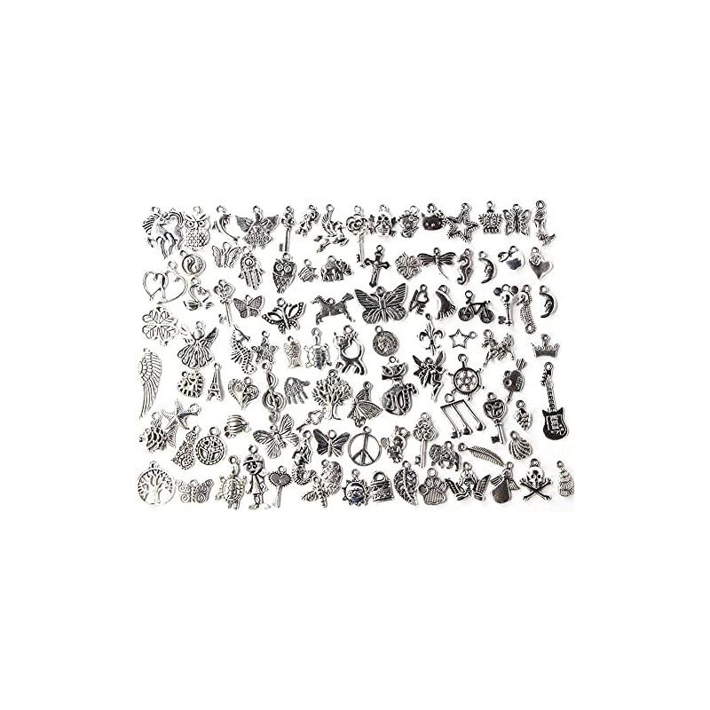 Set de 100 Piezas de Dijes Tibetanos accesorios de plata