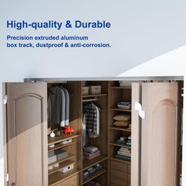 JUBEST 48” Bifold Door Hardware, Folding Door Hardware Sliding Barn Door Hardwares for 4 Doors (12" Each), Top Mounted Bifold Door Kits for Bedroom, Bathroom, Storeroom, Closet, Living Room