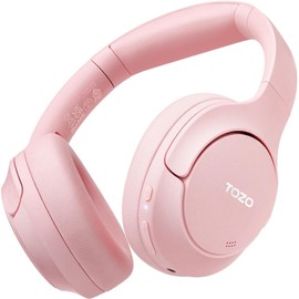 TOZO Over Ear Headphones Bluetooth 5.3 ENC ANC Noise Cancellation - Fresh Pink