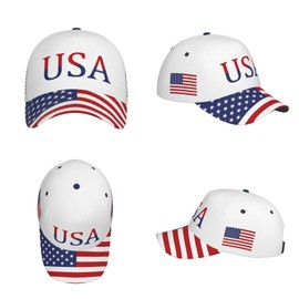 Cute American Flag Baseball Cap for Men Women,USA Flag Patriotic Trucker Hats Breathable Adjustable Running Ball Hats Outdoor,Unisex