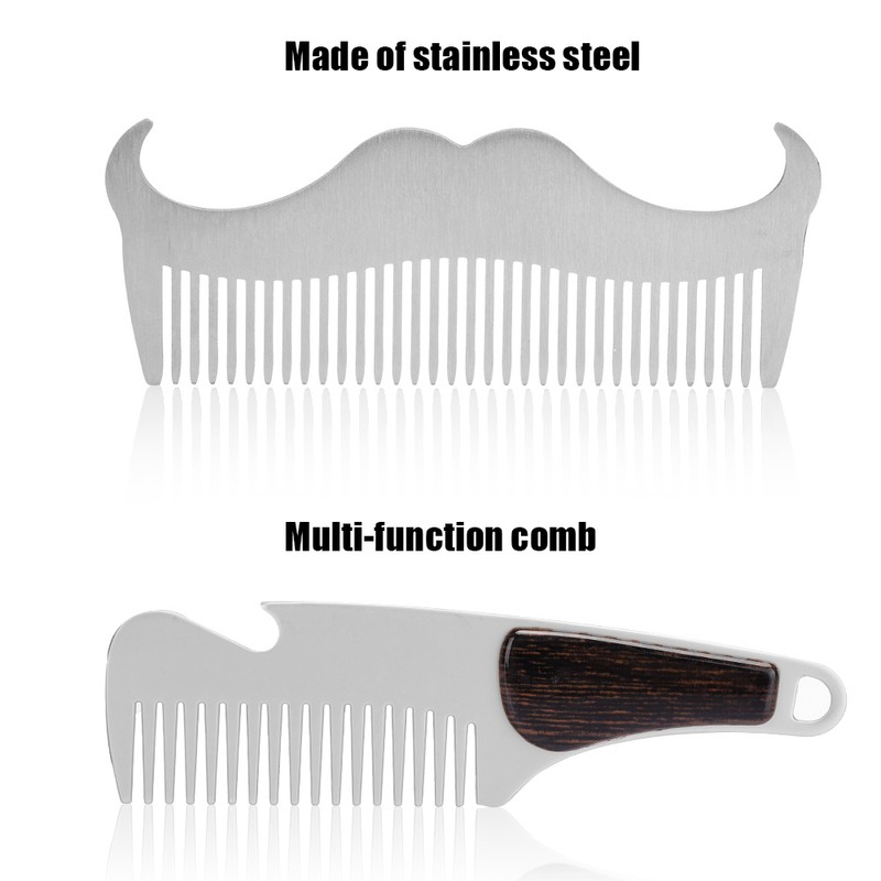6pcs Beard Kit Shaving Knife Blade Beard Brush Scissors Storage