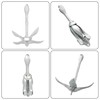 waltyotur 7 lb White Folding Grapnel Anchor for Small Boats