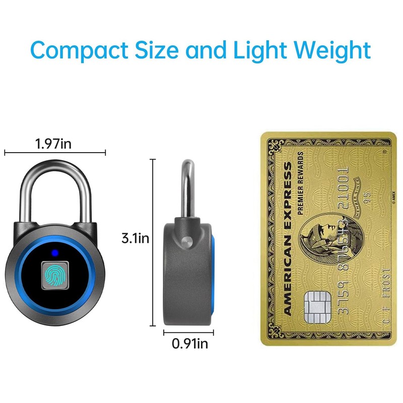 Fingerprint Padlock, Bluetooth Lock, Mobile APP, MEGAFEIS Smart Padlock with