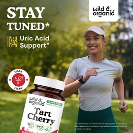 Wild & Organic Tart Cherry Capsules - 60 Count - Uric Acid Support Supplement