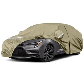 Waterproof Car Covers Replace for 2004-2025 Toyota Corolla Sedan, Multilayer Heavy Duty with Cotton Liner All Weather Car Cover with Zipper Door, Windproof Bands for Snow Rain Dust Protection