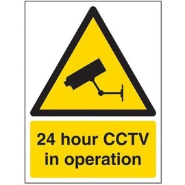 V Safety 6E001AN-R Security Notice, Cctv In Operation Sign - Portrait - 150mm x 200mm - 1mm Rigid Plastic, Black/Yellow