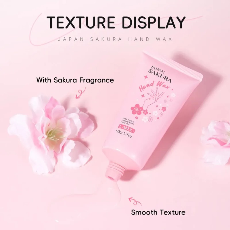 Set Laikou Japan Sakura Crema Y Cera Para Manos 2pzs
