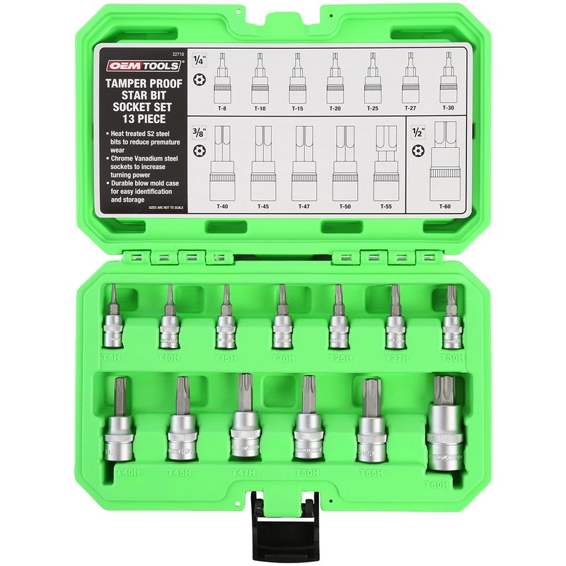 OEMTOOLS 22710 13 Piece Tamper Proof Star Bit Socket Set