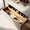 VaeFae 3 Pack Bamboo Drawer Dividers, 4" High Adjustable 16.6"