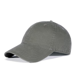 FREEBIRD99 Men Women Plain Cotton Vintage Washed Twill Baseball Cap Distressed Adjustable Strapback Dad Hat (Grey (for Bigger Head))