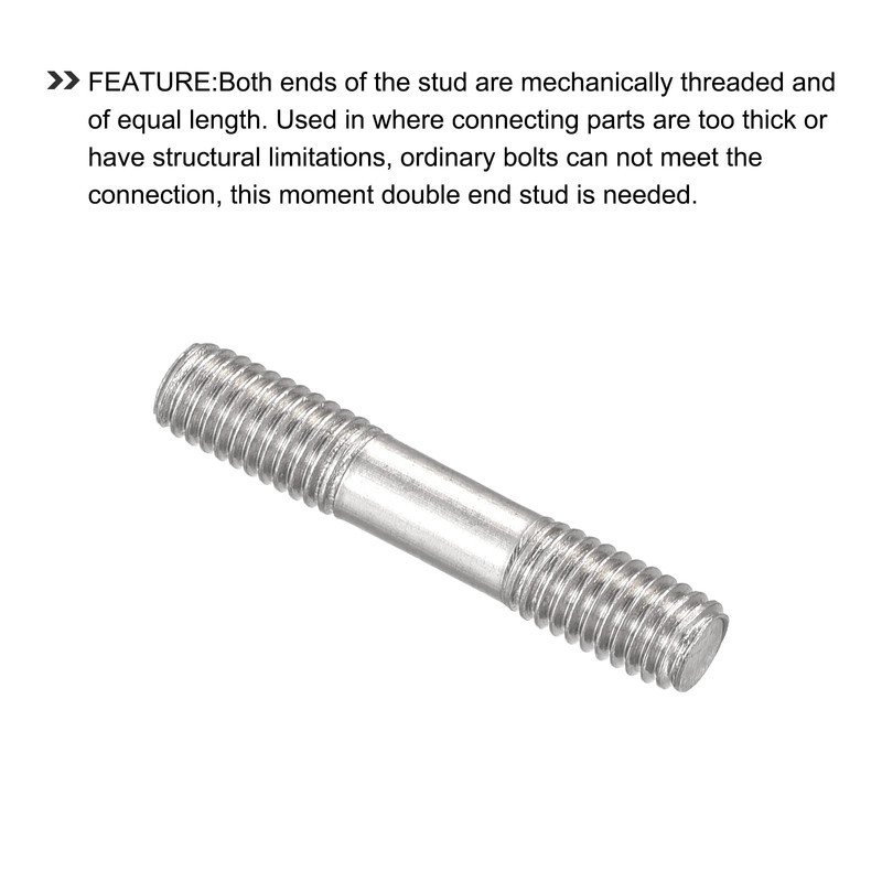 METALLIXITY Stud Screw Ends Stud Bolt M5 Screw 30mm Length