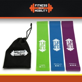 CKB Ltd® Pack of 3 Resistance Bands Set Exercise LOOP BANDS Elastic Ankle Leg Home Gym Fitness - Natural Latex - Great for Booty Workouts & Physical Therapy Pilates Yoga Rehab Mobility and Strength