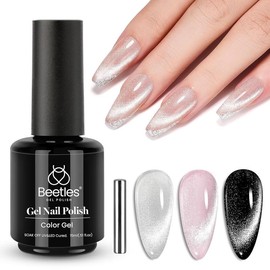 Beetles Cat Eye Gel Nail Polish 15ml Gel Polish Soak Off UV LED Nail Lamp 1 Color Silver Shimmer Velvet Gel Nail Polish Nail Art Manicure Salon DIY Home - Color: 15ML Star Cascade