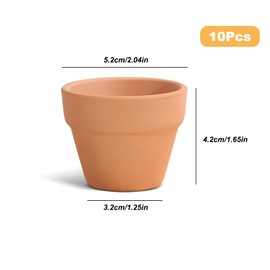 Lucywey Small Terracotta Pots, 5 cm, Mini Terracotta Clay Pots, Terracotta Succulent Pots, Mini Clay Pots, Propagation Pots, Mini Flower Pot for Indoor and Outdoor Decorating, Pack of 10