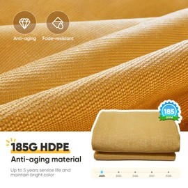 Quictent 20x16ft 185G HDPE Rectangle Sun Shade Sail Canopy 98% UV Block Outdoor Patio Garden with Hardware Kit (Blue)