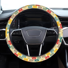 DAORJWL Car Steering Wheel Cover, Anti-Slip Breathable Elastic Neoprene 15 Inch Car Steering Wheel Protector for Women and Men,for Cars, SUVs Cute Colorful Bear