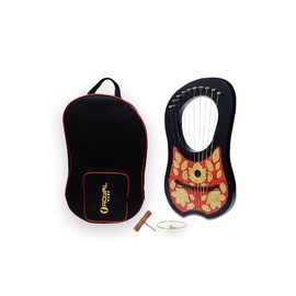 Lyre harp 10-Strings Lyre Harp in Mahogany with Free Tuning Wrench, Extra Strings, User Manual, and Protective Carrying Bag