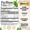 Psyllium Husk Powder Capsules 2000mg, Natural Daily Soluble & Insoluble