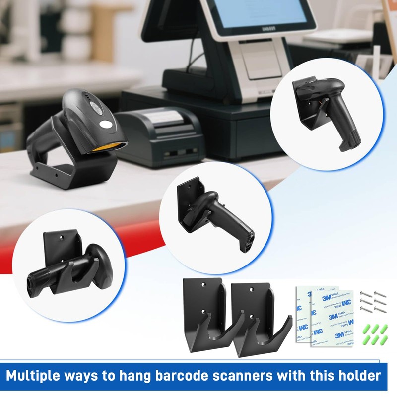Universal Barcode Scanner Holder | Wall Mount Bracket for Zebra