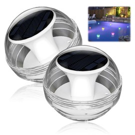 DASIAUTOEM Solar Floating Pool Lighting - LED Underwater Light, Floating Pool Light, Solar Water Lamps, IP65 Waterproof Pool Lighting for Swimming Pool, Pack of 2