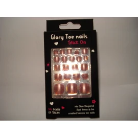 24 TOE NAILS ~ CRUSHED BERRIES TOE NAILS ~ STICK ON ~ NO GLUE REQUIRED ~