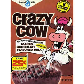 1978 Crazy Cow Chocolate Cereal Box Quality Metal Magnet 3 x 4 inches 9577