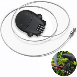 Bicycle Wire Lock, Winding Type, Wire Length 29.5 inches (75 cm), Anti-Theft, Suitcase, Bicycle, Luggage, 3-Digit Dial Lock, Lightweight, Small, Strong and Durable, No Keys Required, Free Password
