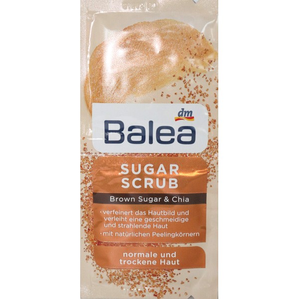 Balea Sugar Scrub Peeling Brown Suger & Chia Pack of 10
