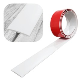 Rubber Bond Floor Transition Strip, Self-Adhesive Vinyl Flooring Transitions Laminate Floor Cover Strips | Flat Divider Strip, Easy to Install & Peel (48 Inches, White)