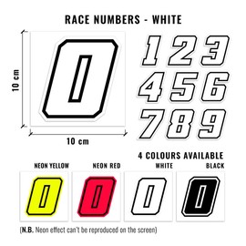 4R Quattroerre.it 13367 Racing Number 7 Moto GP, White, 10 x 9,5 cm