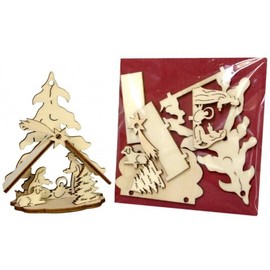 MaMeMi Holy Family in the Stable [Approx. 9 cm High] Cute Mini Nativity Scene / Table Nativity Scene / Compact Nativity Scene Made of Wood, Original from South Tyrol