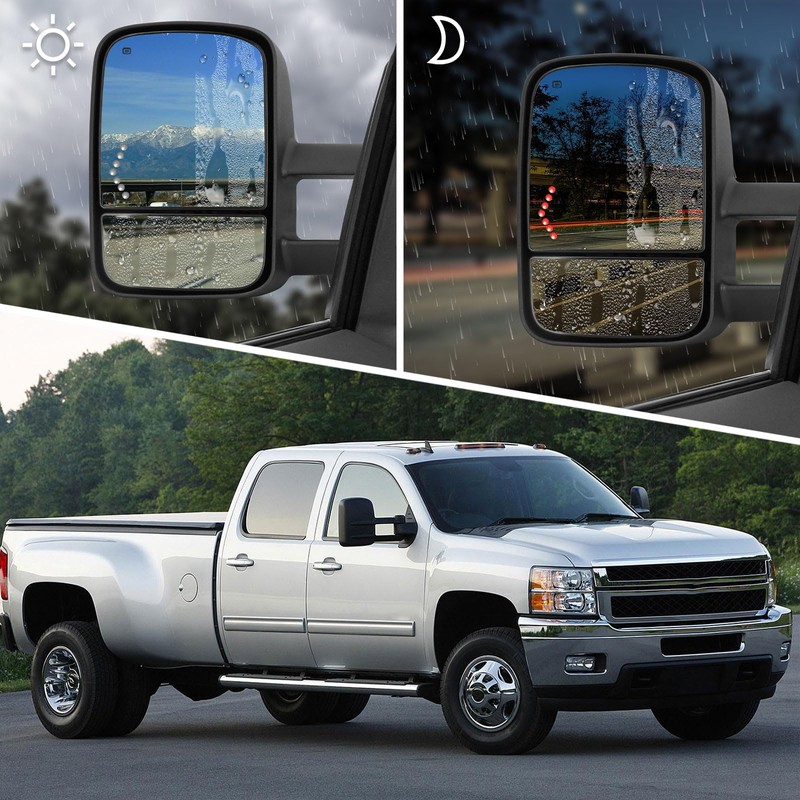 Sanooer Arrow LED Tow Mirrors for 07-14 Silverado & Sierra