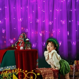 Butterfly Curtain Fairy String Lights, 120LED 8 Modes USB Powered Timer Firefly Twinkle Light with Romote, 14.7FT Copper Wire Hanging Decoration for Room, Wedding, Bedroom, Party, Christmas Decor