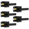RAZCC Privacy Door Levers, 5 Pack Matte Black Door Handles,