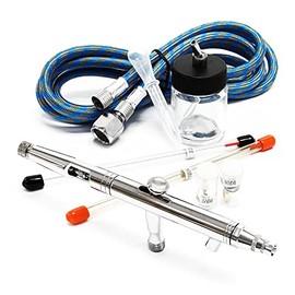 Wiltec Airbrush Gun Type 182K with Double Action Function, Nozzle Diameter 0.2-0.5 mm, 1 Colour Cup, Adapter for Model Making, Nail Art etc.