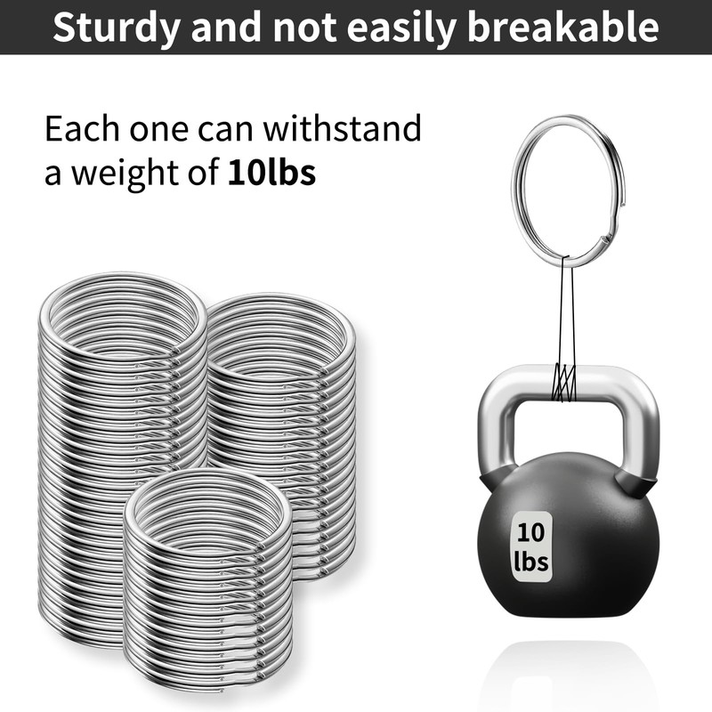 120 Pcs Keyring Rings Split Keyrings, 25mm Key Ring Hoops,