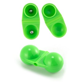 Alwonder 20 Pack Fishing Double Rattle Beads, Catfish Rig Fishing Attractants Portable Plastic Fishing Beads Fishing Bells Accessory for Catfish Striper Bass Pompano, Green