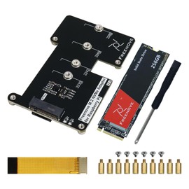 FREENOVE M.2 NVMe Adapter V2 for Raspberry Pi 5 (with 256GB SSD), M.2 HAT Add-on Board, Solid State Drive, PCIe 2.0/3.0, Tested Speed 800 MB/s