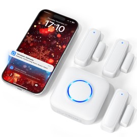 WiFi Door Sensor Chime, Smart Door Open Alert Window Sensor for Business/Home/Kids Safety, Real-Time App Notification, 500ft Range, 32 Melodies, 5 Volume Levels, Window Contact Sensor Alarm Kit