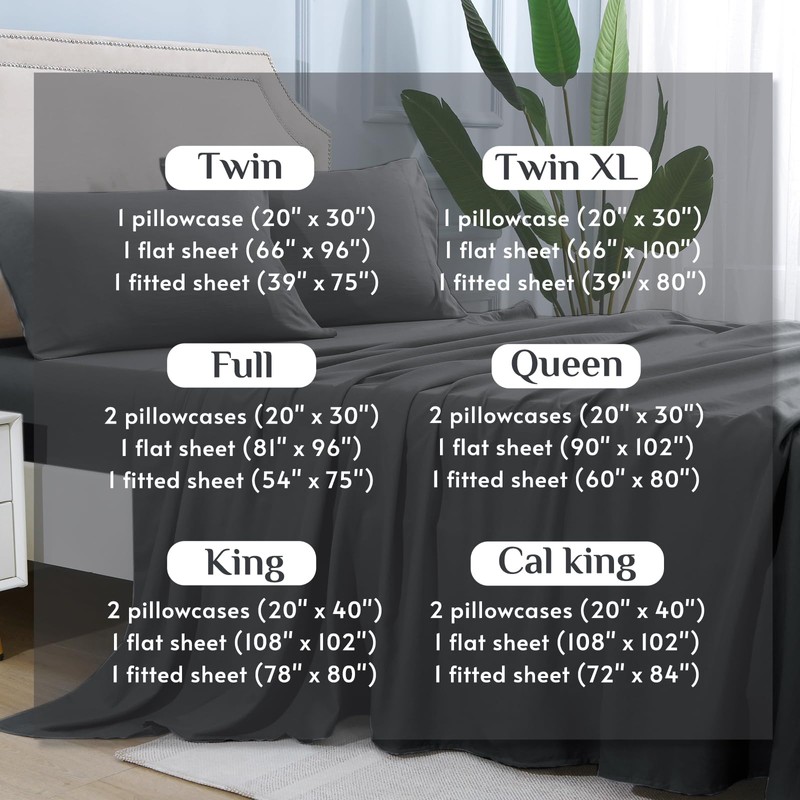 JOLLYVOGUE Twin Bed Sheet Set - 3 Piece Bed Sheets