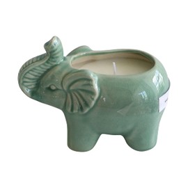 Sagebrook Home Elephant Ceramic Outdoor Citronella 8 Oz Outdoor Decorative Accent Candle Lighting for Home Patios, Porches, Green Houses, Garden Lighting, 4.5" H, Multicolor Set of 4